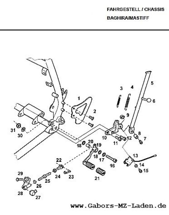 F18. Accionamiento del interruptor de pedal, caballete lateral