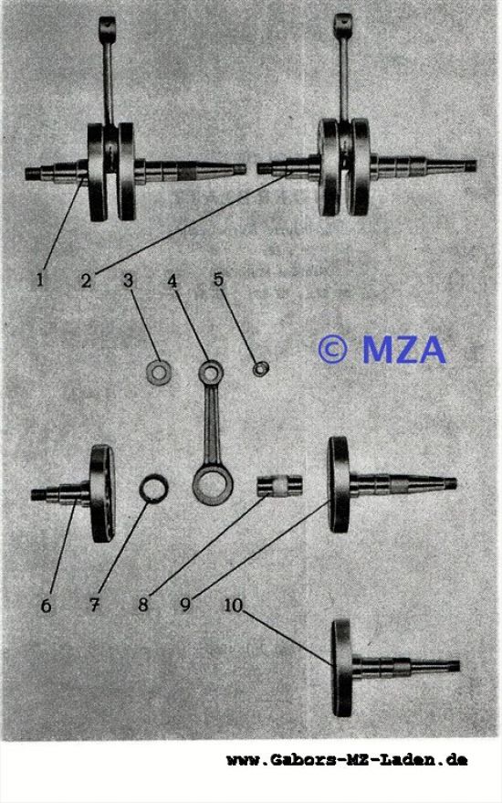 11a. Needle bearing mounted crankshaft