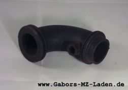 Angular rubber pipe for carburettor