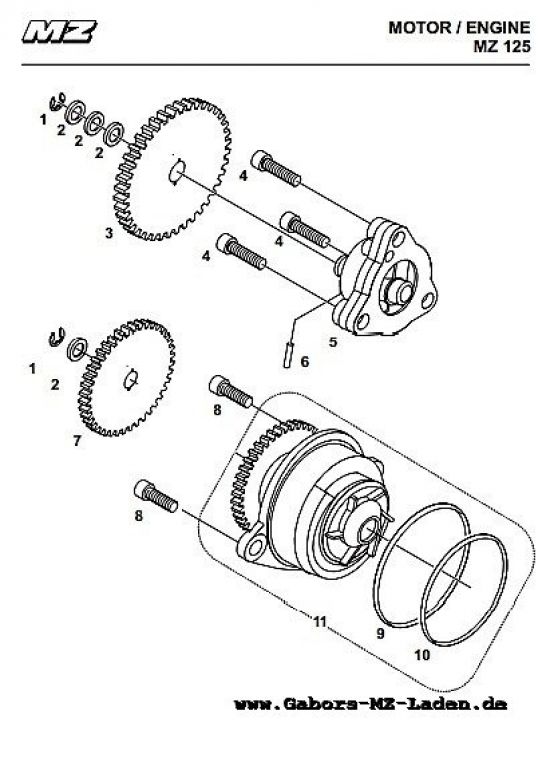 M09 Ölpumpe, Wasserpumpe