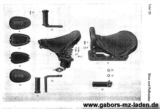 20. Asientos y reposapiés