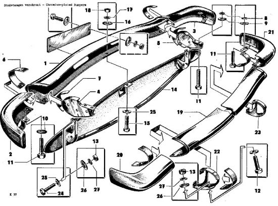 K37 Pare-chocs chromés