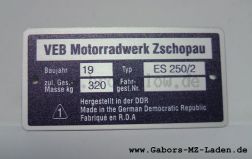 Model plate ES 250/2