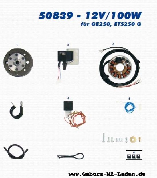 14a. VAPE Lichtmagnetzündanlage 50839 12V/100W - GE250, ETS250G