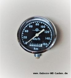 Tachometer BK350 - (Wegdrehzahl 1) - BS 80/160 DIN 75521 - Gehäuse verchromt, Tachoglas gewölbt