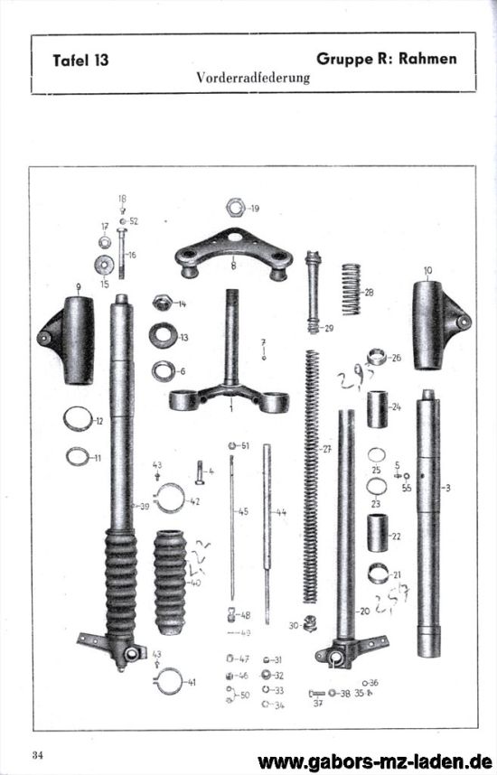 13. Vorderradfederung