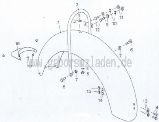 01.6 Kotflügel, Strebe, Schmutzschutz