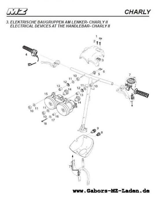 03. Electrical components on handlebar - Charly II