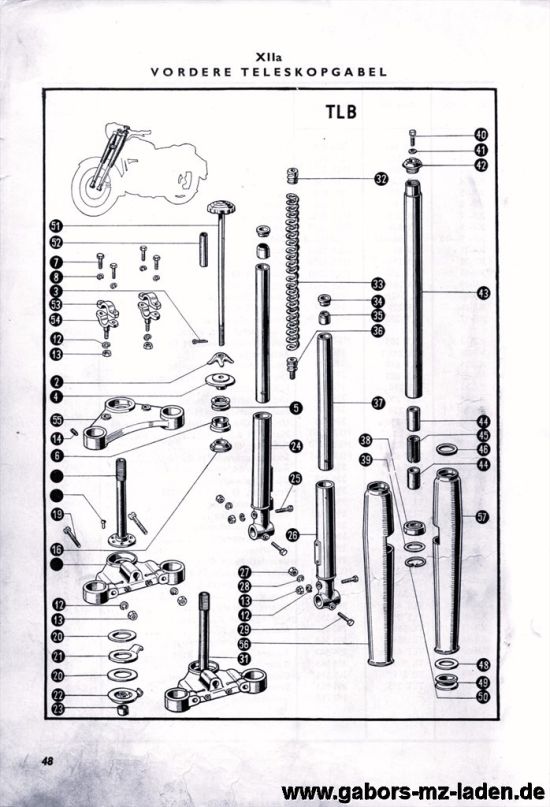 12a. Vordere Teleskopgabel