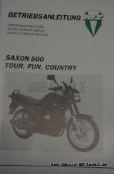 Operating manual Saxon 500 TOUR, FUN, COUNTRY  NR/VR/VRC