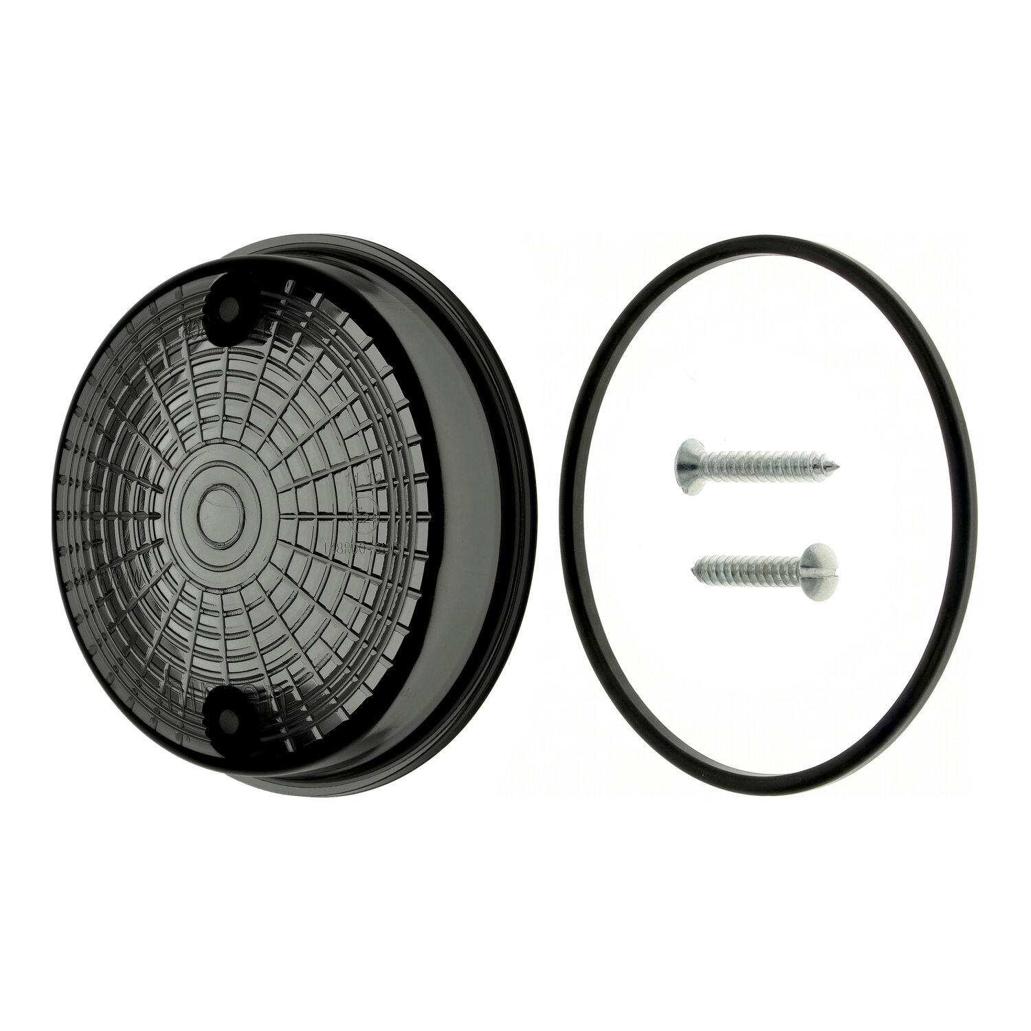 Set Lichtaustritt hinten, Blinkerkappe Ø80 mm rauchgrau, inkl. Gummidichtring + Schrauben
