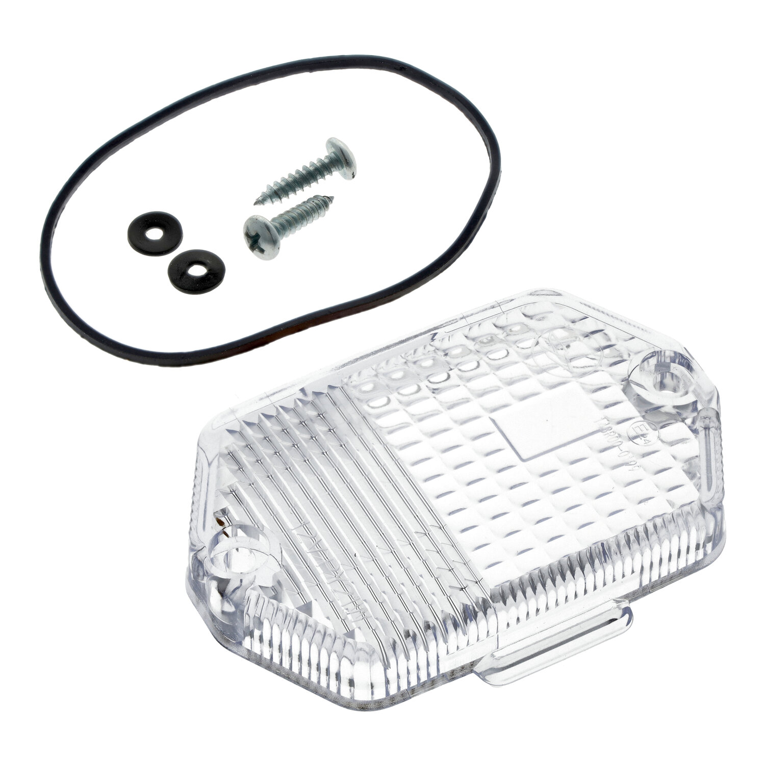 SET Lichtaustritt weiß eckige Blinkleuchte BL80, inkl. Kleinteilen