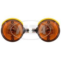Paar Blinkleuchten, vordere - rund - 8580.23 - oranges Glas - Blinkeraufnahme 10 mm