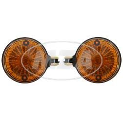 Paar Blinkleuchten, hintere - rund - 8580.23/1 - oranges Glas - Blinkeraufnahme 10 mm