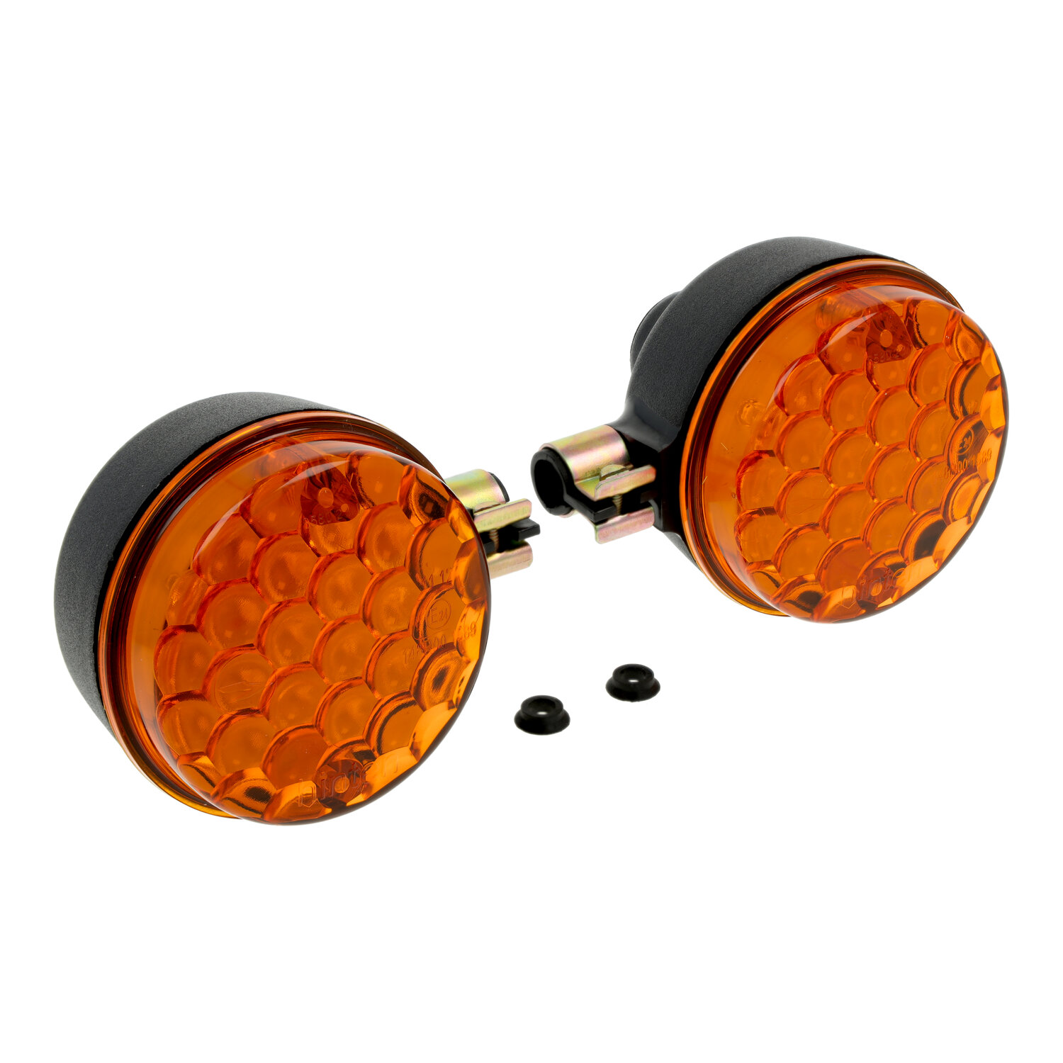 Paar Blinkleuchten LED-hinten, rund-8580.23/1 -schwarz/orange