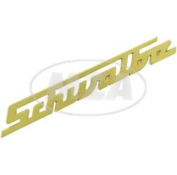 Alu-Schriftzug - ""Schwalbe"" - gold, gerade - für Knieschutzblech / Vorderteil