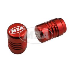 Ventilkappe  (2 Stück) Alu rot eloxiert - MZA-Design-Kappe,  inkl. O-Ringe/Dichtungen
