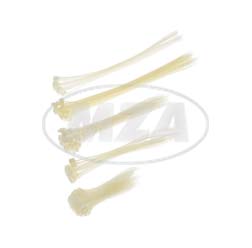 Set Cable ties, white, different sizes, 250 pcs