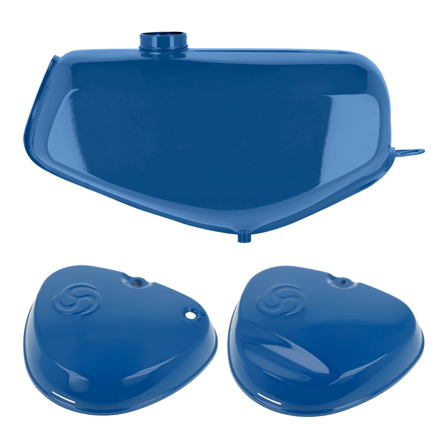 SET fuel tank + square side covers - Olympic blue - Enduro S51E S70E