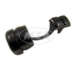 Cable grommet with strain-relief, black, plastic - for middle part housing