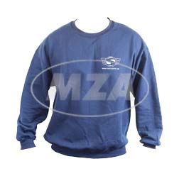 Sweatshirt, Pullover - Größe S, naviblau - mit Reflexdruck silber (SIMSON-Logo m. Web-Adresse vorne und hinten großem SIMSON-Logo)