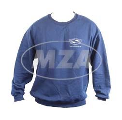Sweatshirt, Pullover, Farbe: Marineblau, Größe XL - mit Reflexdruck Silber