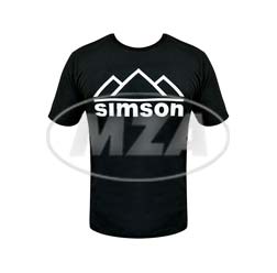 T-Shirt, Farbe: schwarz, Größe: XS - Motiv: SIMSON Berge - 100% Baumwolle