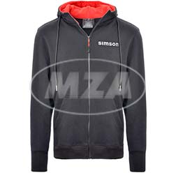 Zipp-Hoodie, schwarz/rot, Größe: L - Motiv: SIMSON - 80% Baumwolle/ 20% Polyester