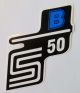Schriftzug S50B blau (Aufkleber)