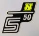 Schriftzug S50N Gelb-Neon (Aufkleber)