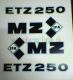 Sticker / adhesive foil  SET ETZ 250 black and white