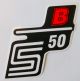 Schriftzug S50B rot (Aufkleber)